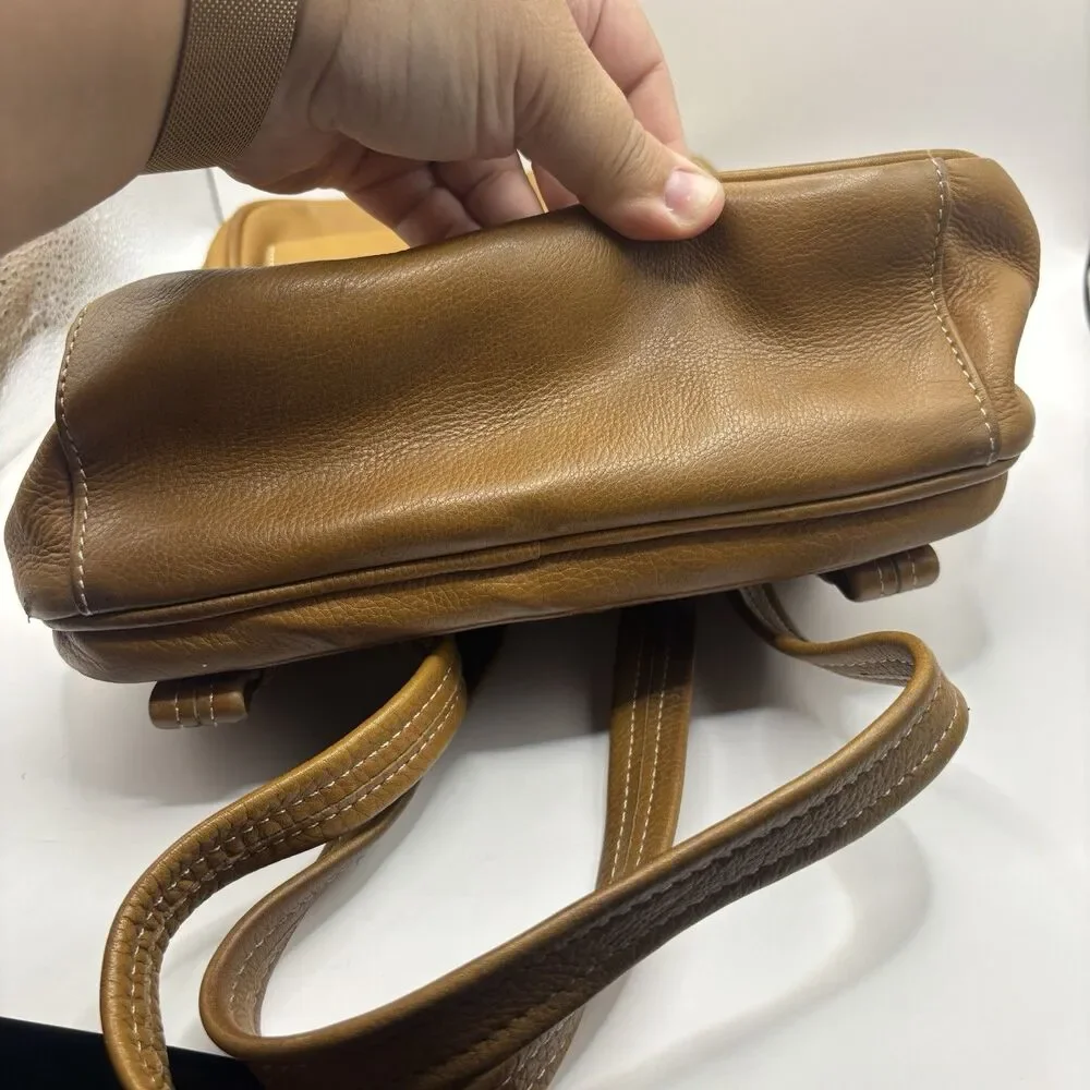 Tignanello Brown Leather Backpack Satchel Tote Bag Purse Womens Shoulder Handbag